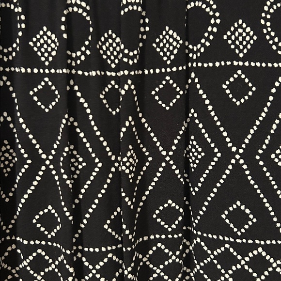 Madewell Lace-Up Boho Peasant Blouse Black White Caravan Print Small - Picture 6 of 10